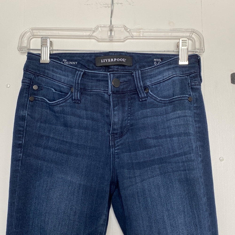 Dark wash skinny ankle jeans